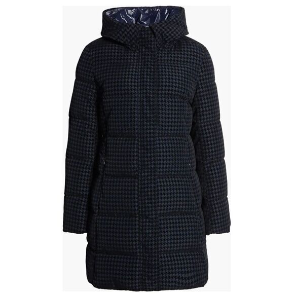 Via Spiga Water Repellent Houndstooth Flocked Puffer Coat NWT Size XLarge - Picture 5 of 12
